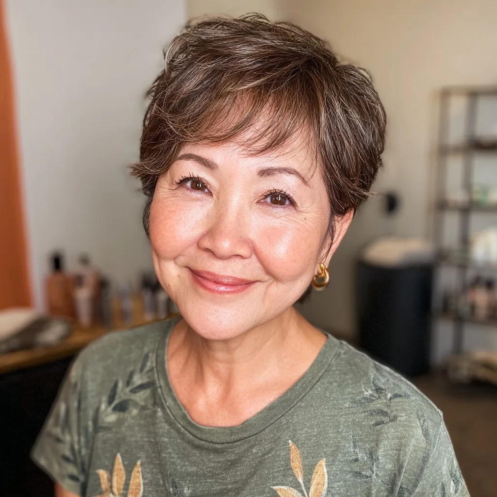 Charming Textured Crop with Soft Bangs
