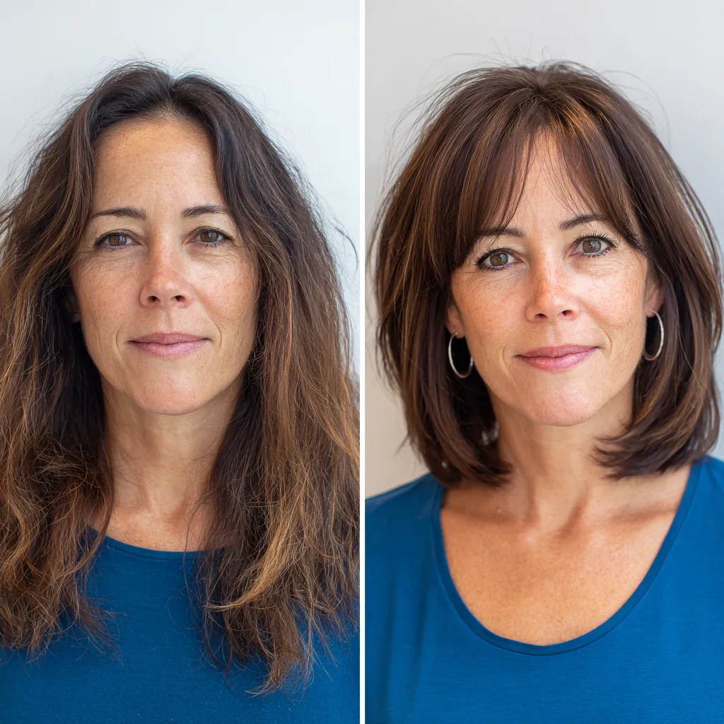 Chic Blunt Bob with Soft Curtain Bangs