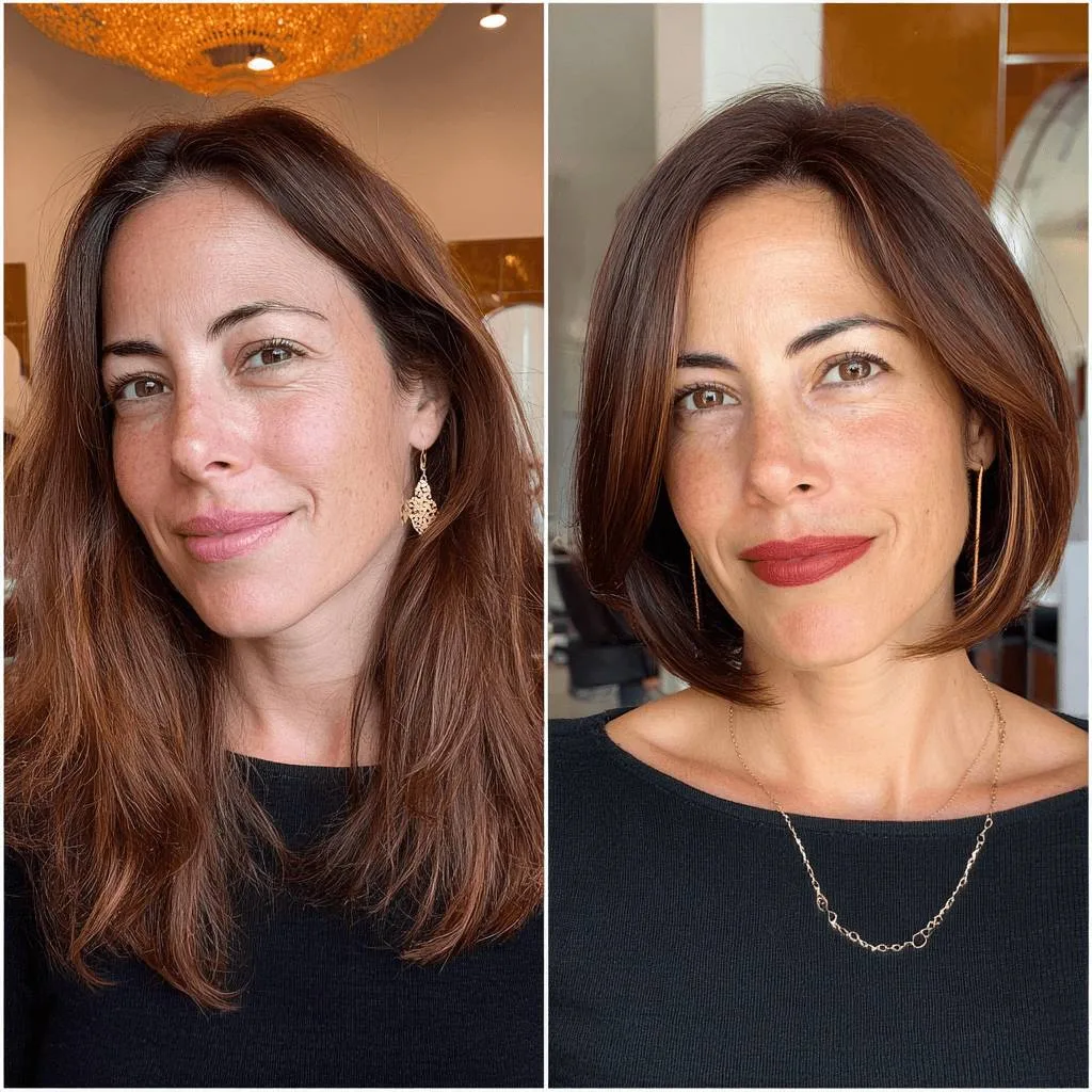 Chic Blunt Bob with Subtle Caramel Highlights