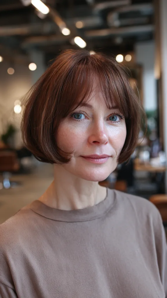 Chic Bob with Soft Curtain Bangs