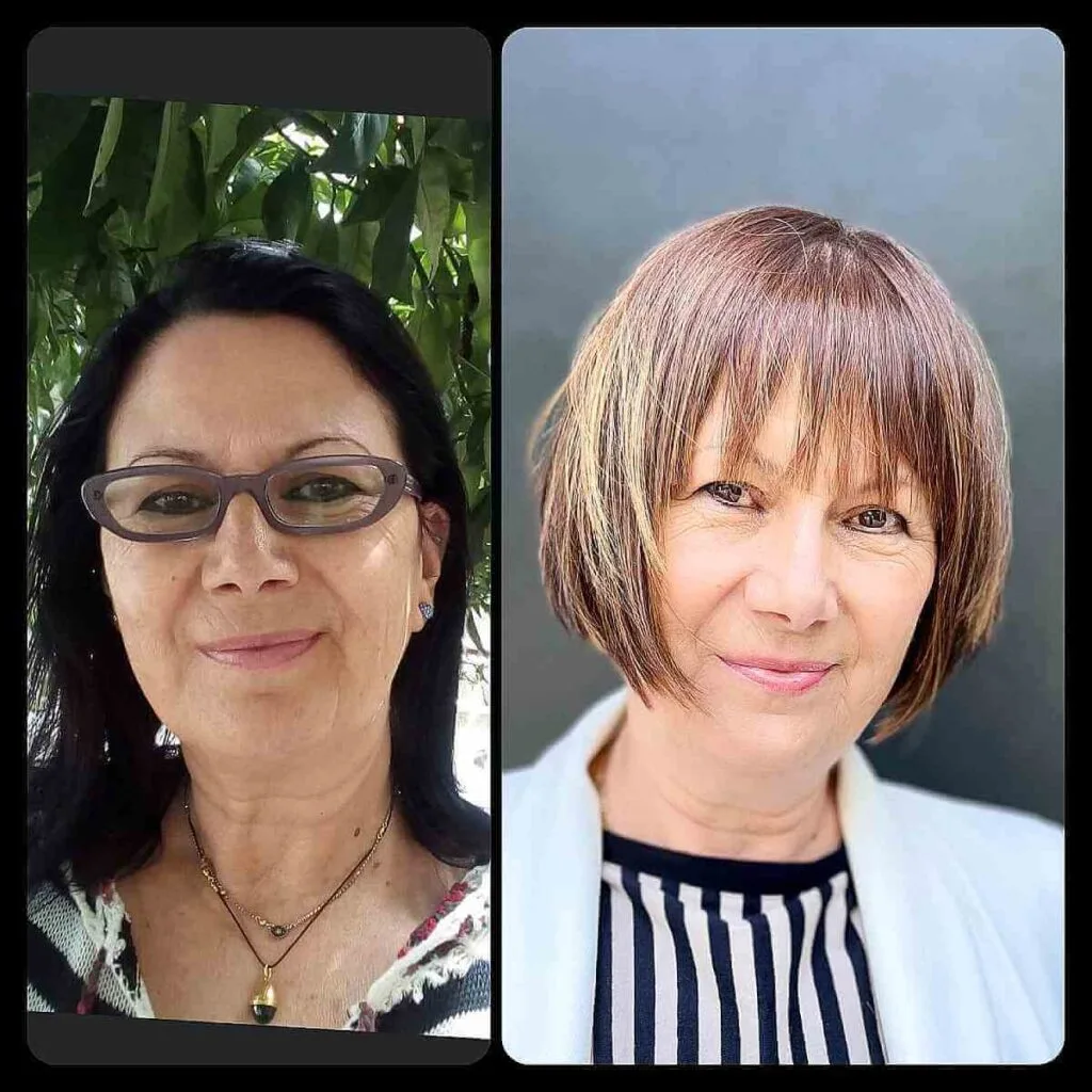 Chic Bob with Soft Fringe for Women 60 and Over with Fine Hair