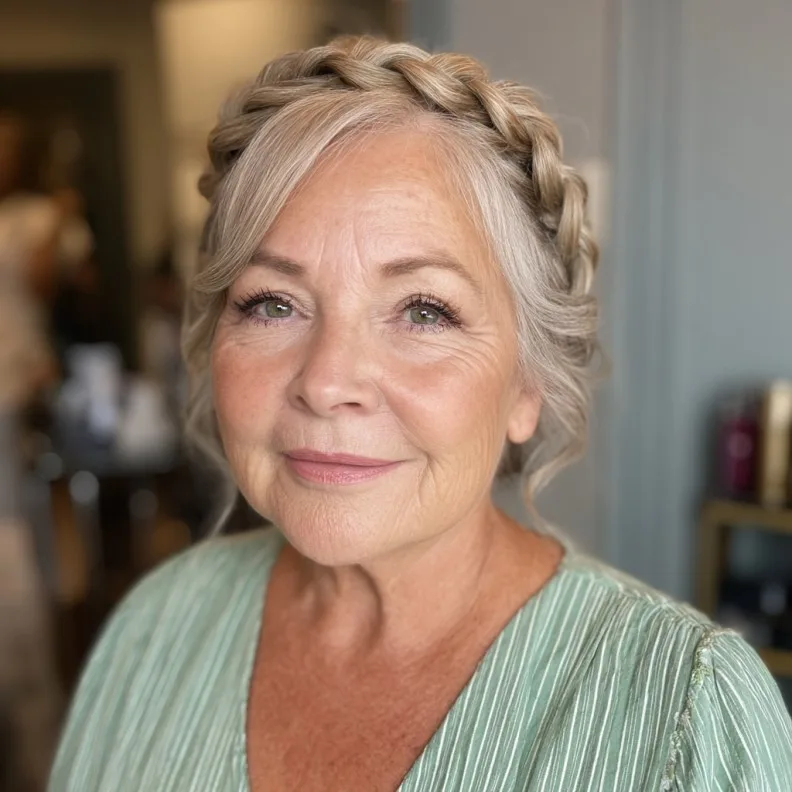 Chic Braided Crown Updo for Effortless Elegance
