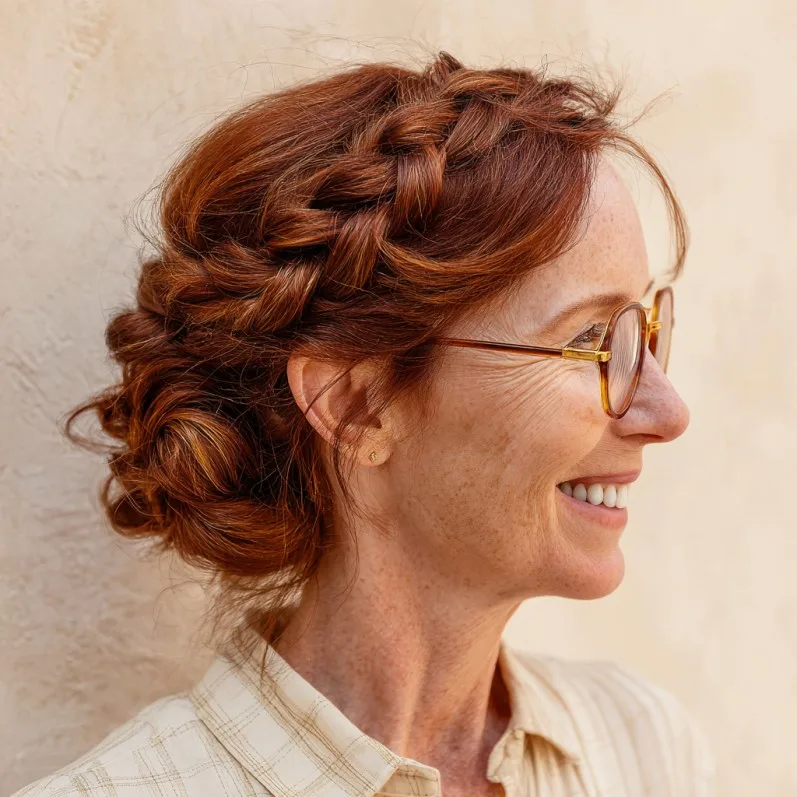 Chic Braided Updo with Subtle Volume