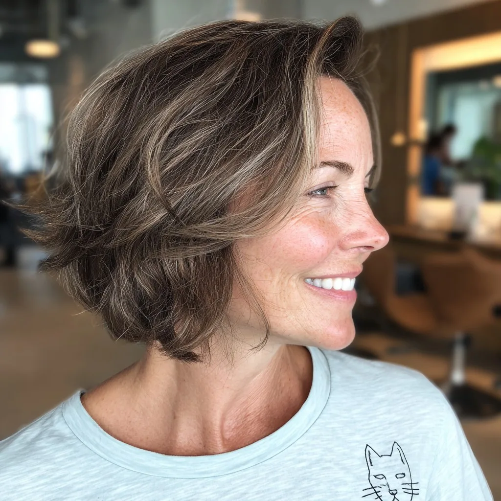 Chic Bronde Bob with Soft Texture and Face-Framing Layers