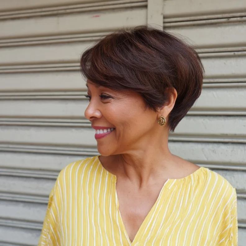 Chic Cinnamon Brown Textured Pixie Cut