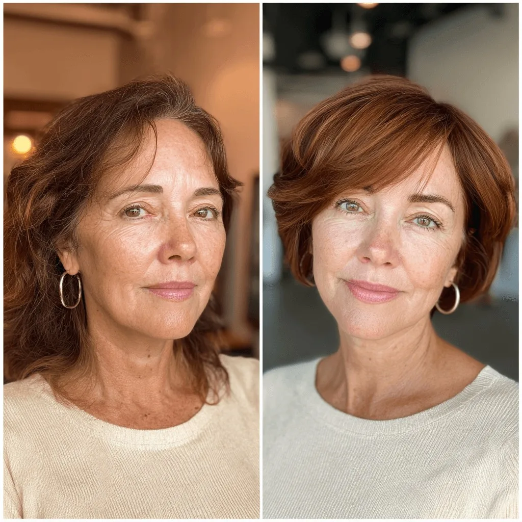 Chic Copper Bob with Soft, Textured Layers