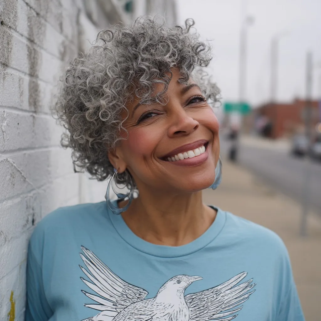 Chic Curly Asymmetrical Pixie with Defined Texture