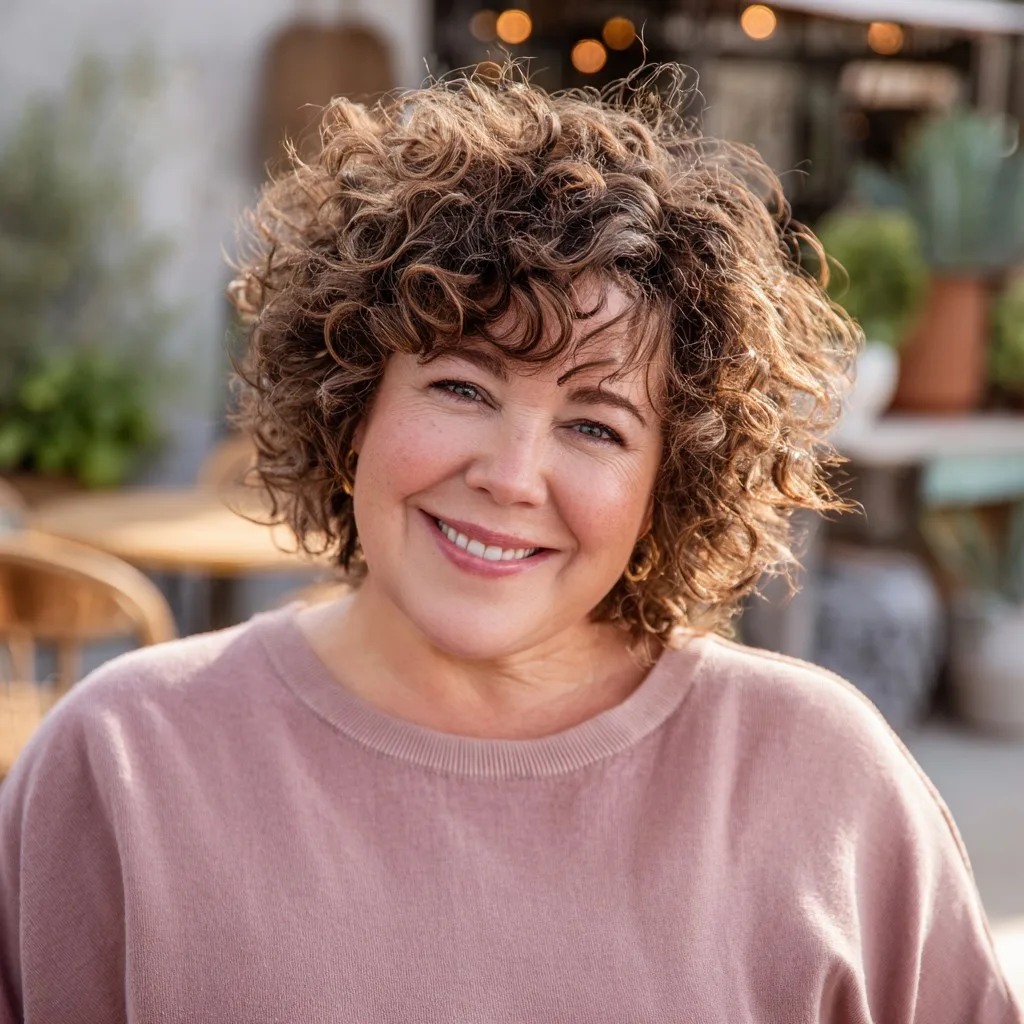 Chic Curly Bob with Face-Framing Layers