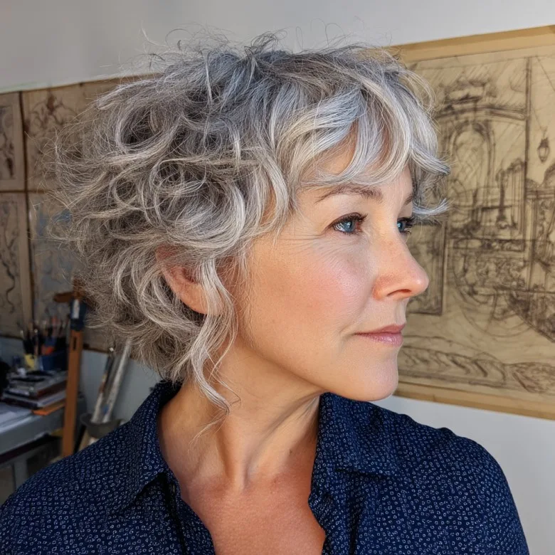 Chic Curly Bob with Soft Face-Framing Layers
