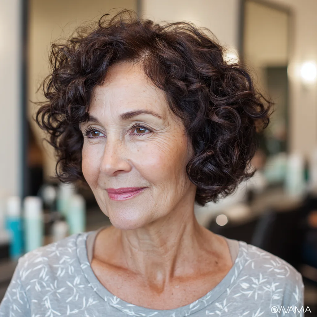 Chic Curly Floating Bob with Soft Layers