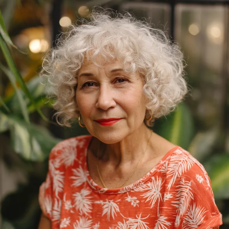 Chic Curly Silver Crop with Defined Texture