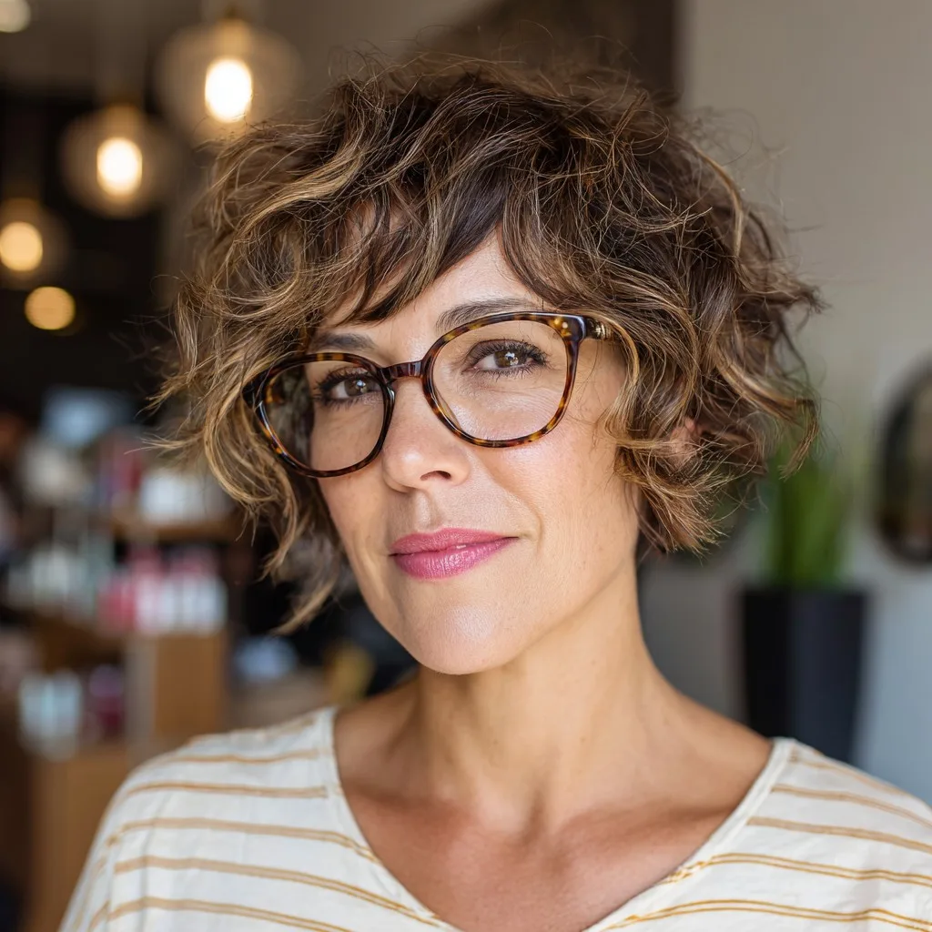 Chic Curly Touseled Pixie with Defined Curls