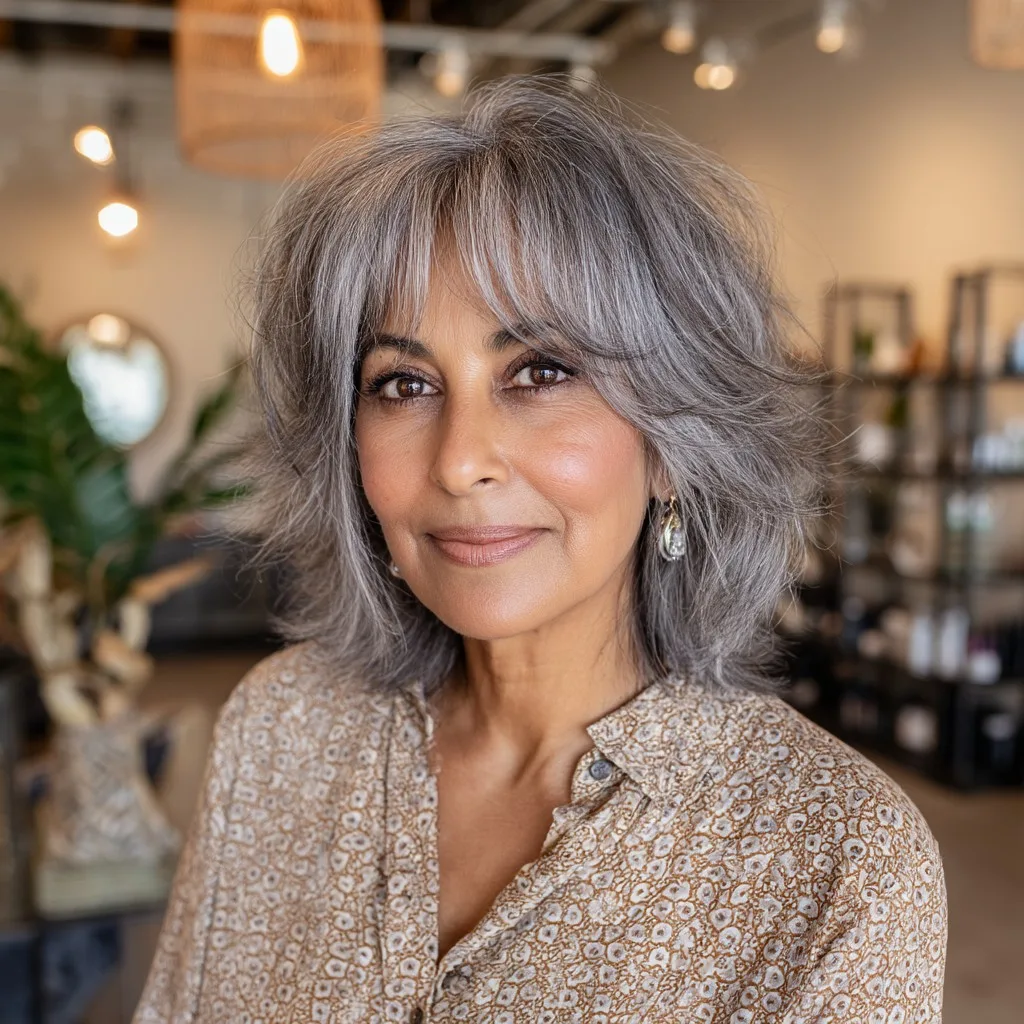 Chic Feathered Bangs with Lush Textured Layers