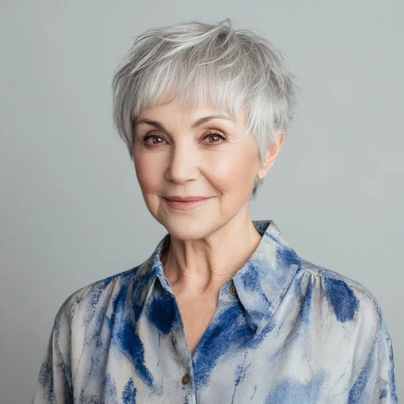 Chic Feathered Pixie with Soft Bangs