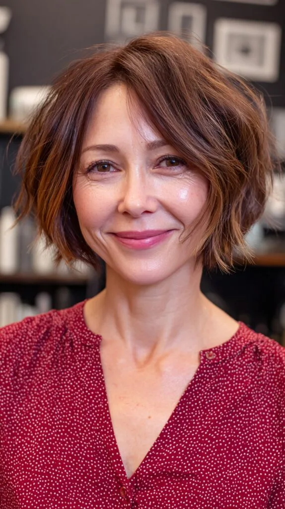 Chic Frayed Bob with Soft Textured Layers
