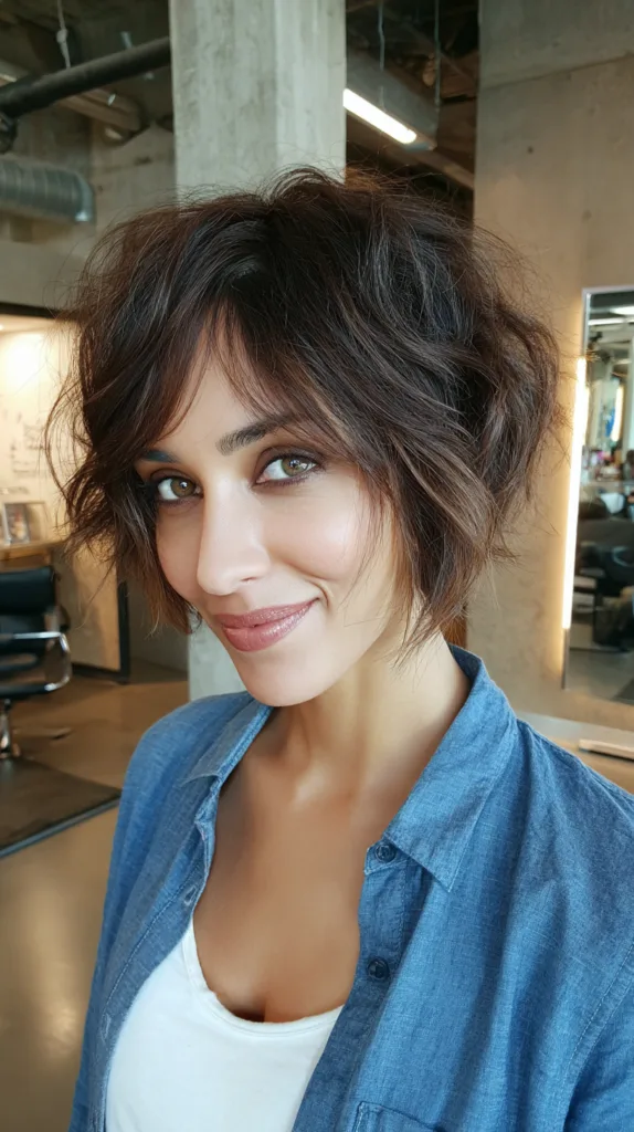 Chic Frayed Bob with Soft Waves