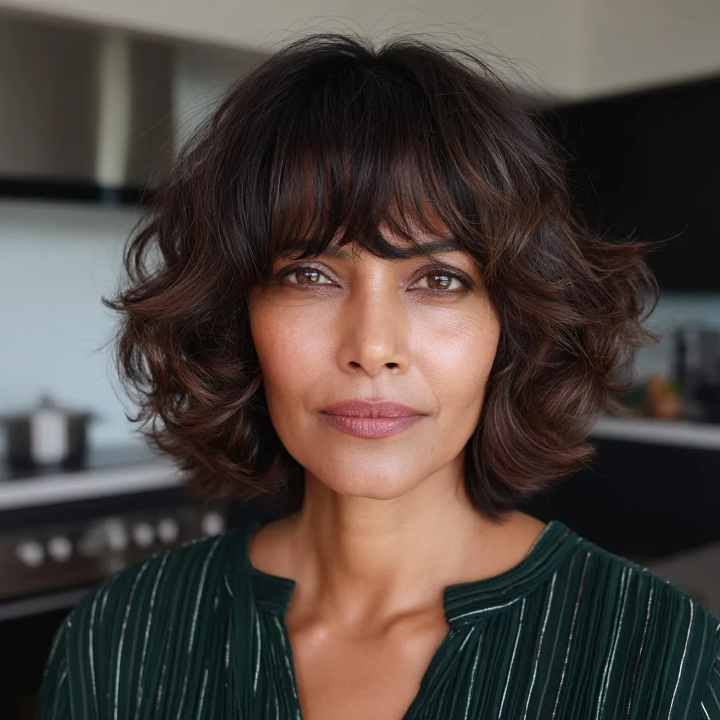 Chic Layered Bob with Soft Curls