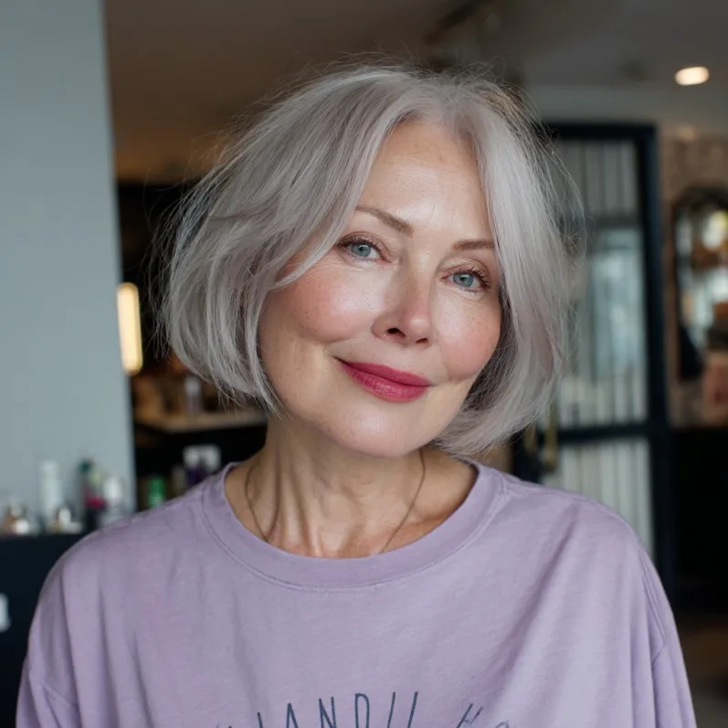 Chic Layered Bob with Subtle Highlights