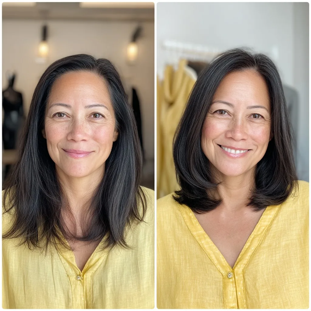 Chic Layered Lob with Subtle Movement