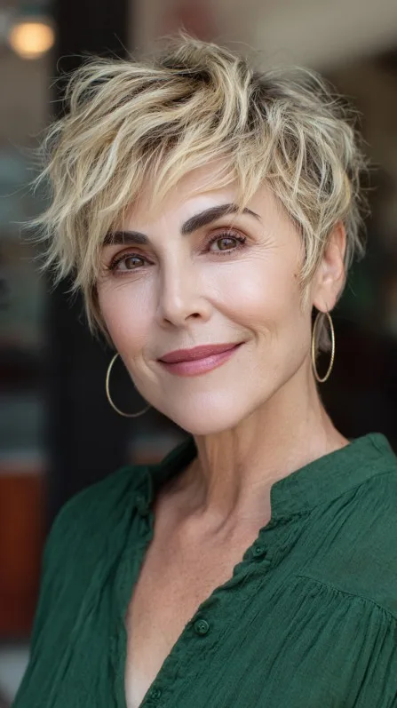 Chic Layered Textured Pixie Cut with Soft Waves