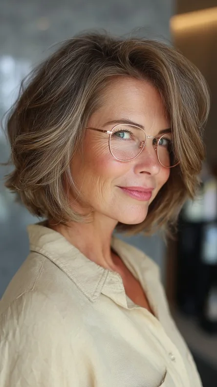 Chic Layered Wedge Bob with Subtle Highlights