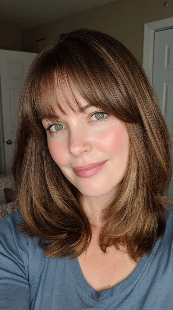 Chic Long Layered Cut with Soft Bangs