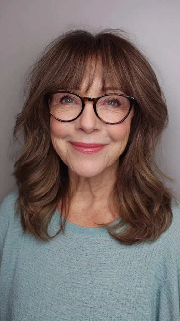 Chic Medium-Length Soft Layered Cut with Subtle Face-Framing Bangs
