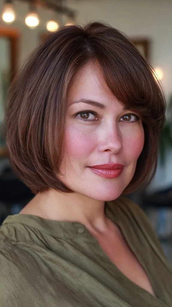 Chic Rounded Bob with Subtle Layers