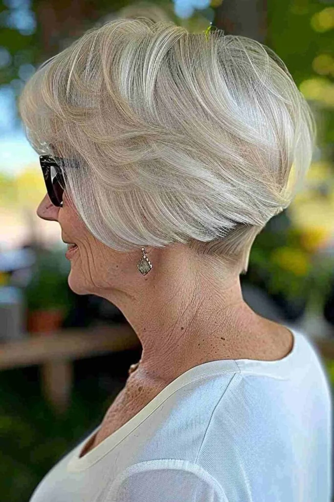 Chic Short Bob Crop for Women Over Sixty
