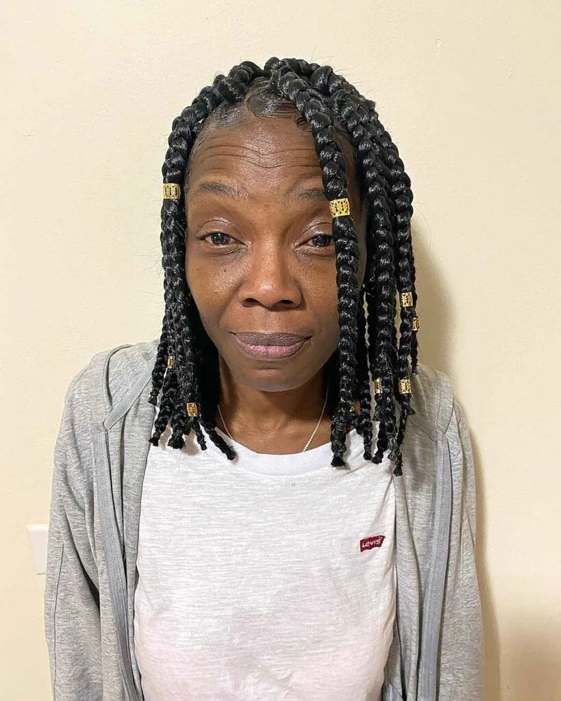 Chic short box braids for natural hair