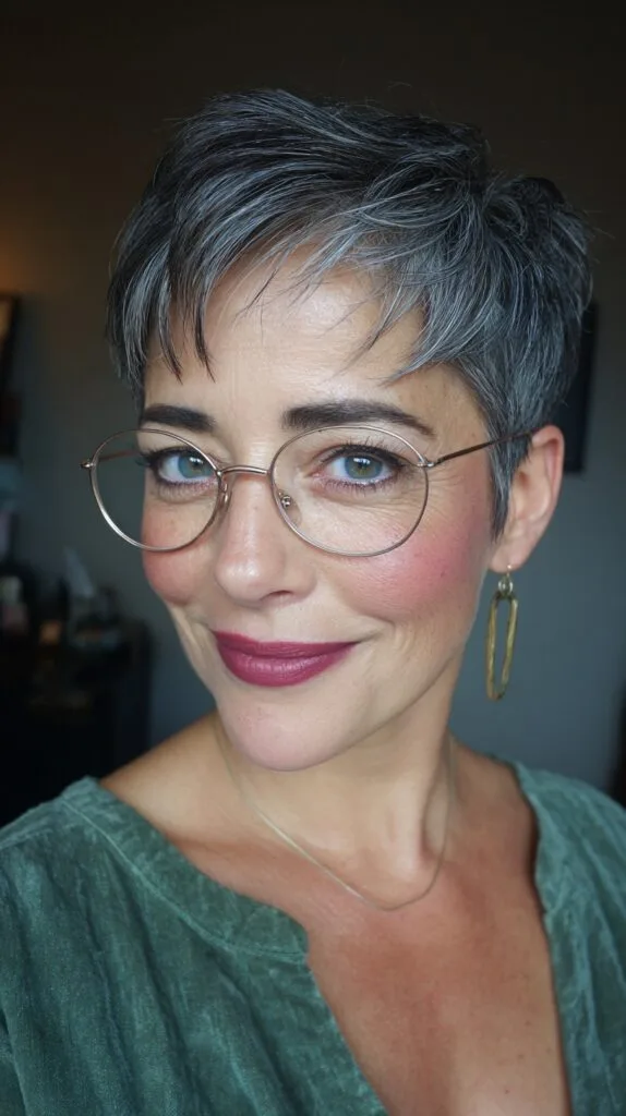Chic Short Textured Pixie Cut with Highlights