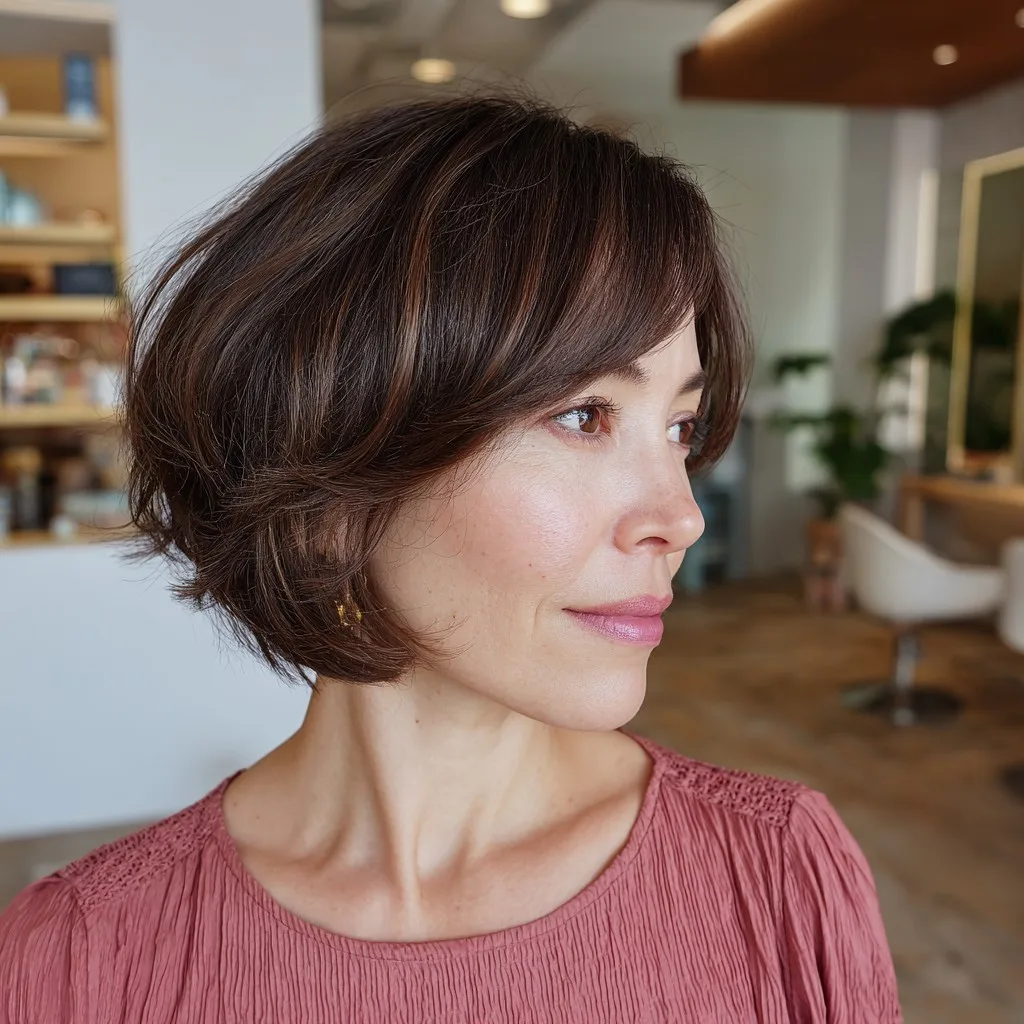 Chic Soft Layered Bob with Subtle Highlights