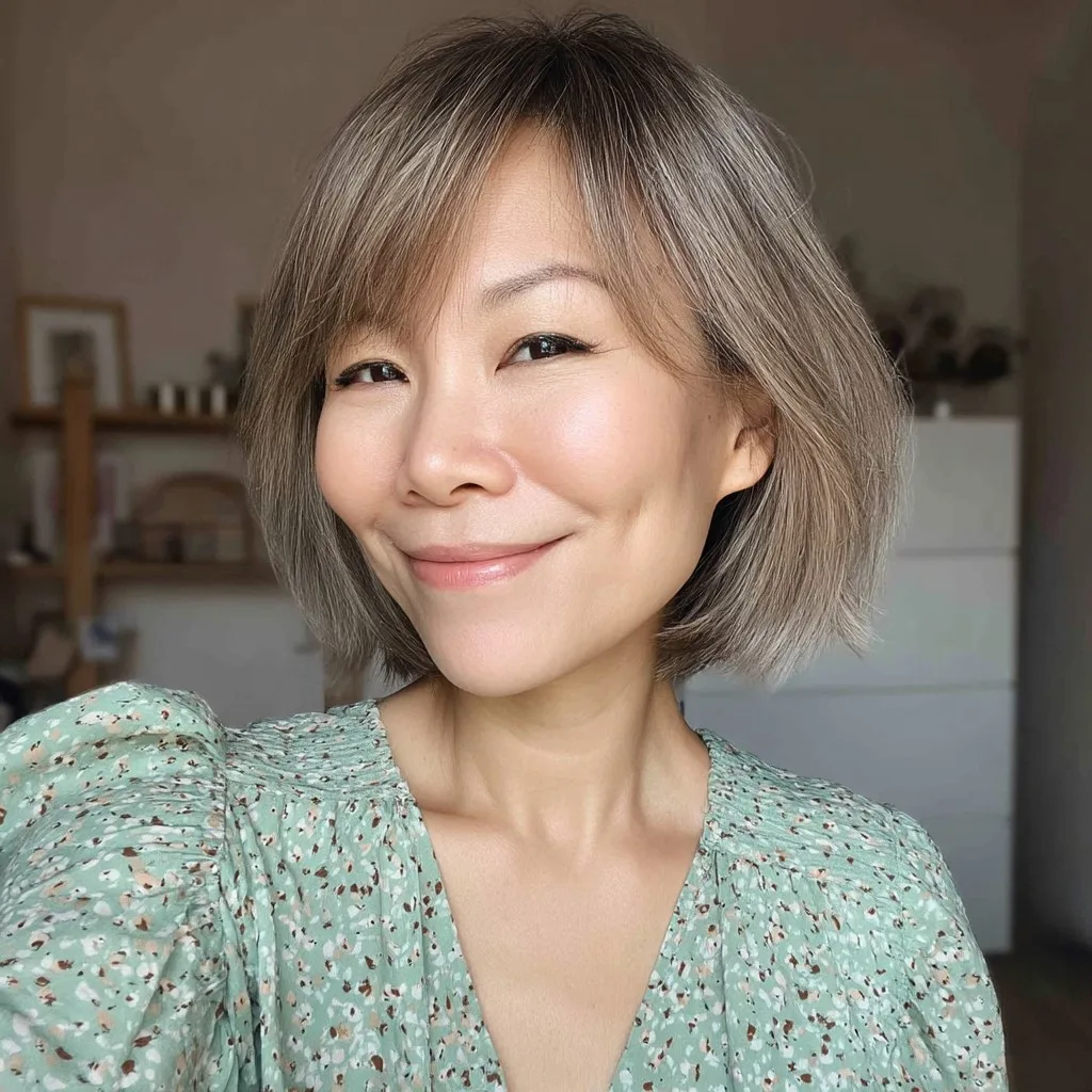 Chic Soft Layered Bob with Wispy Bangs