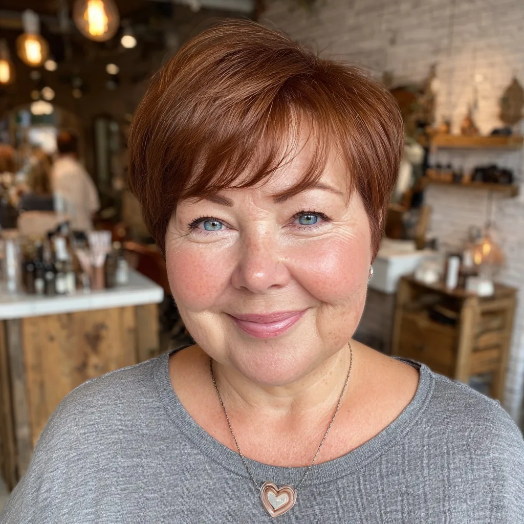 Chic Soft Red Pixie Cut with Textured Layers