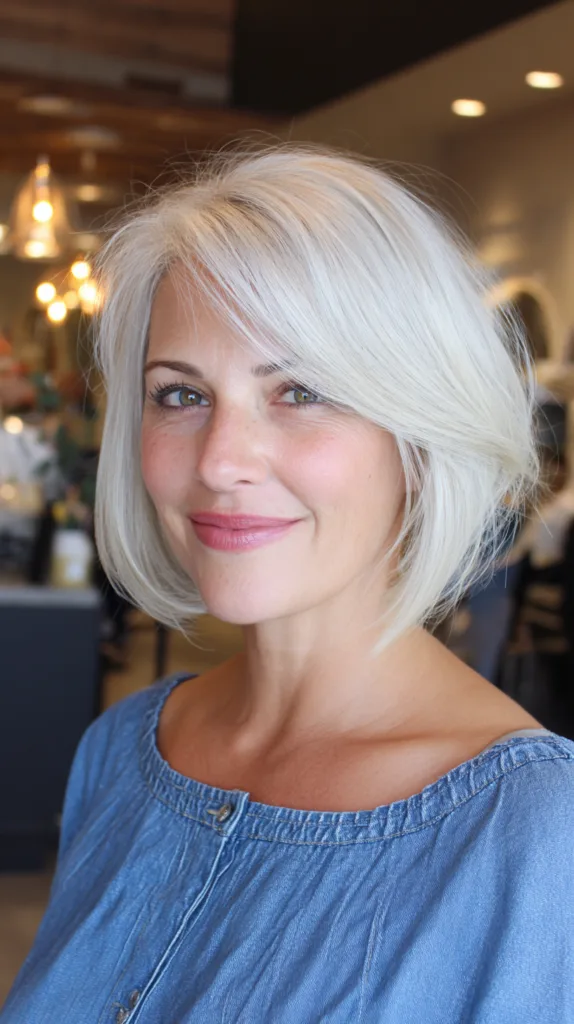 Chic Soft Textured Bob with Subtle Face Framing