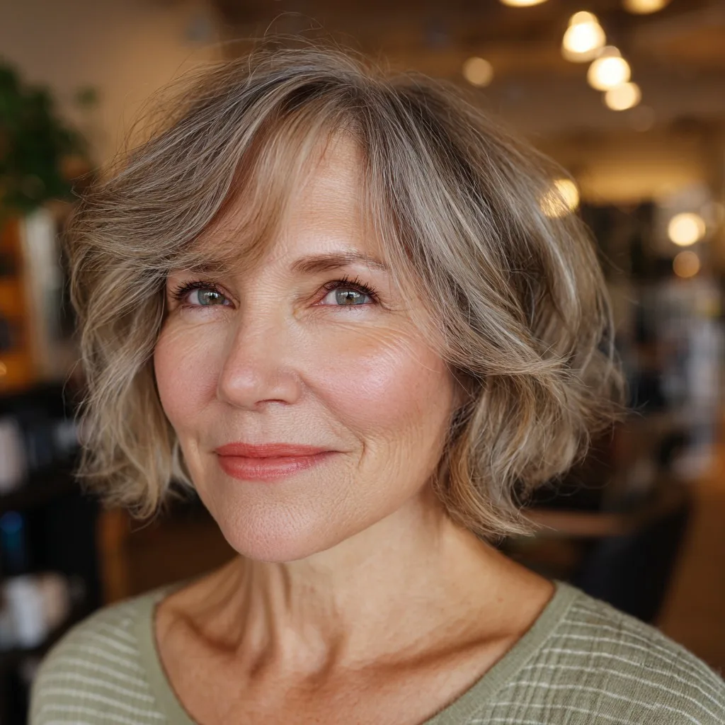 Chic Soft Waves with Light Bronde Highlights