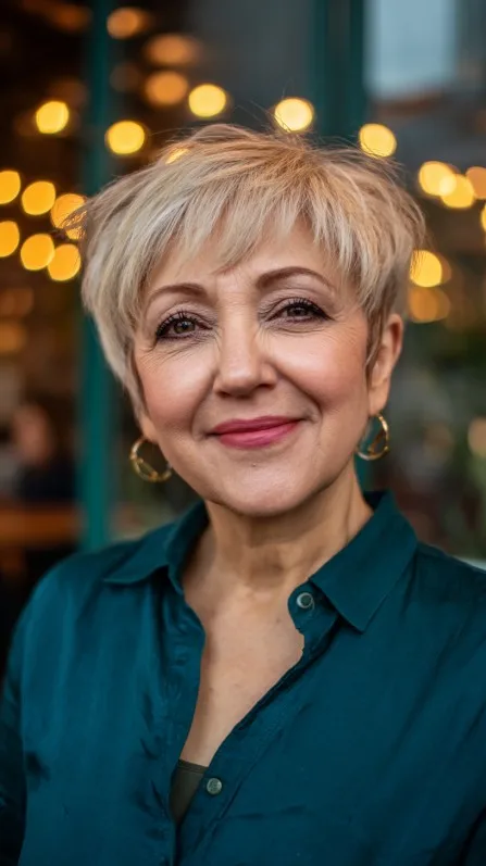 Chic Textured Blonde Pixie Cut with Lively Volume