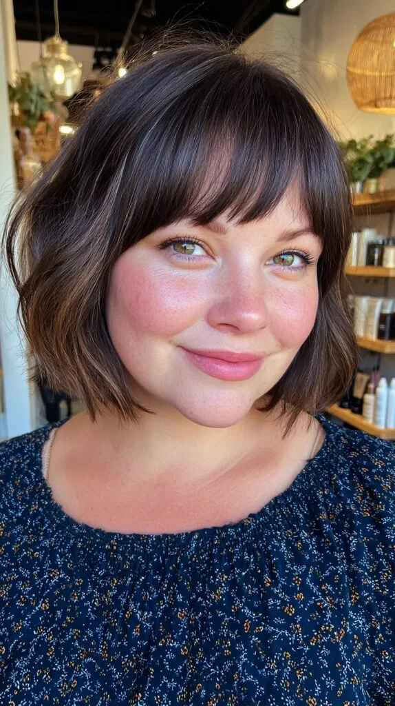 Chic Textured Bob with Face-Framing Bangs