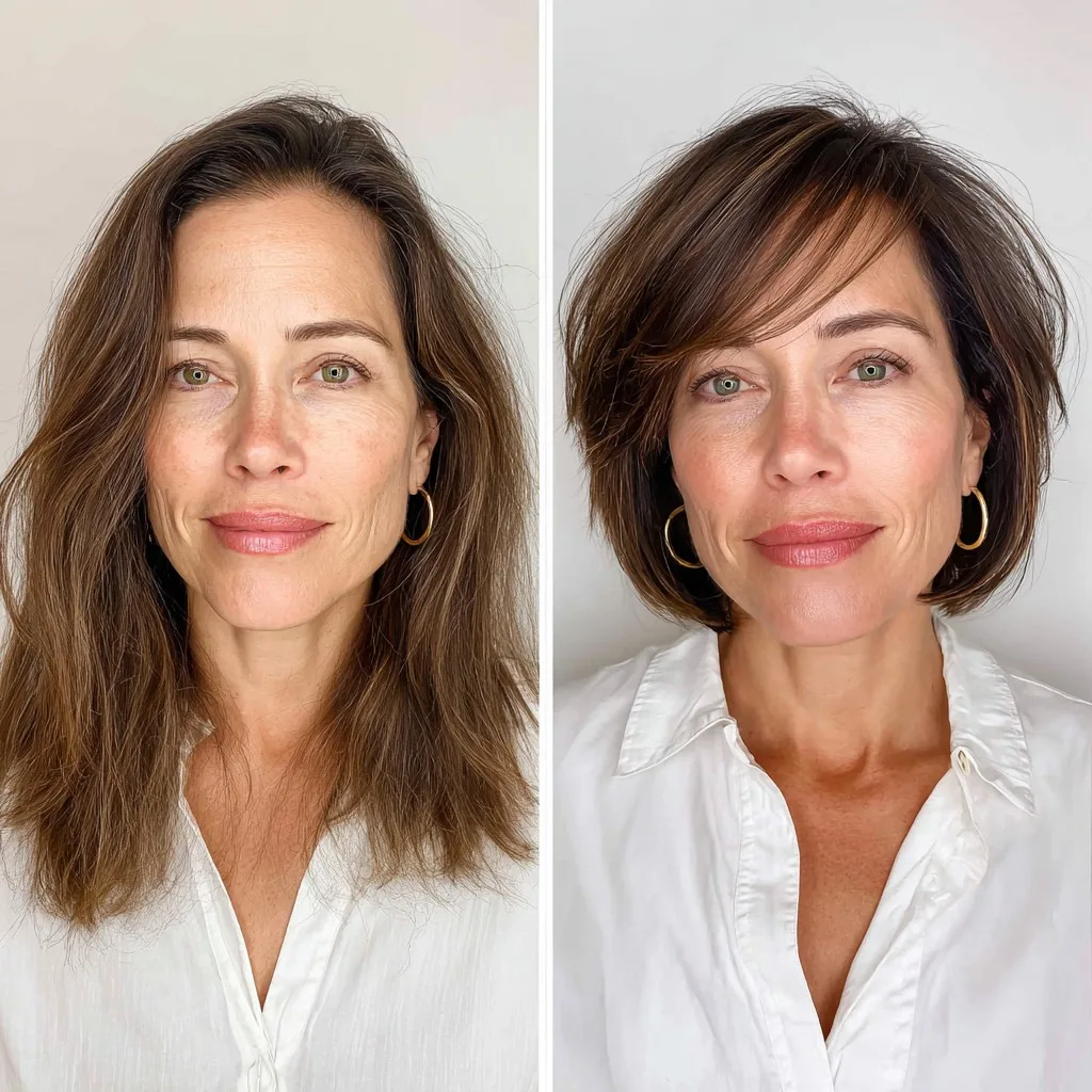 Chic Textured Bob with Side-Swept Bangs