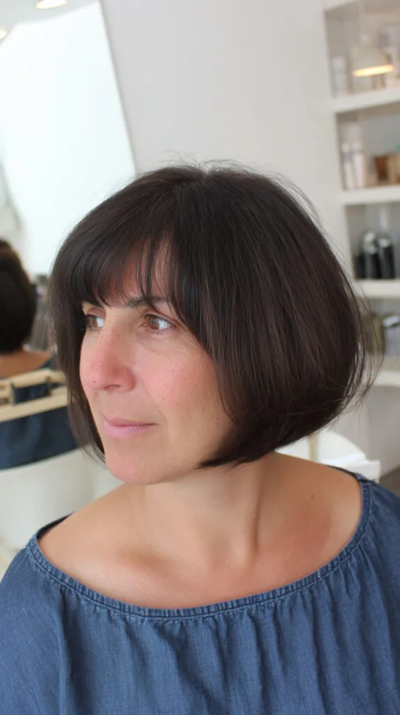 Chic Textured Bob with Soft Bangs