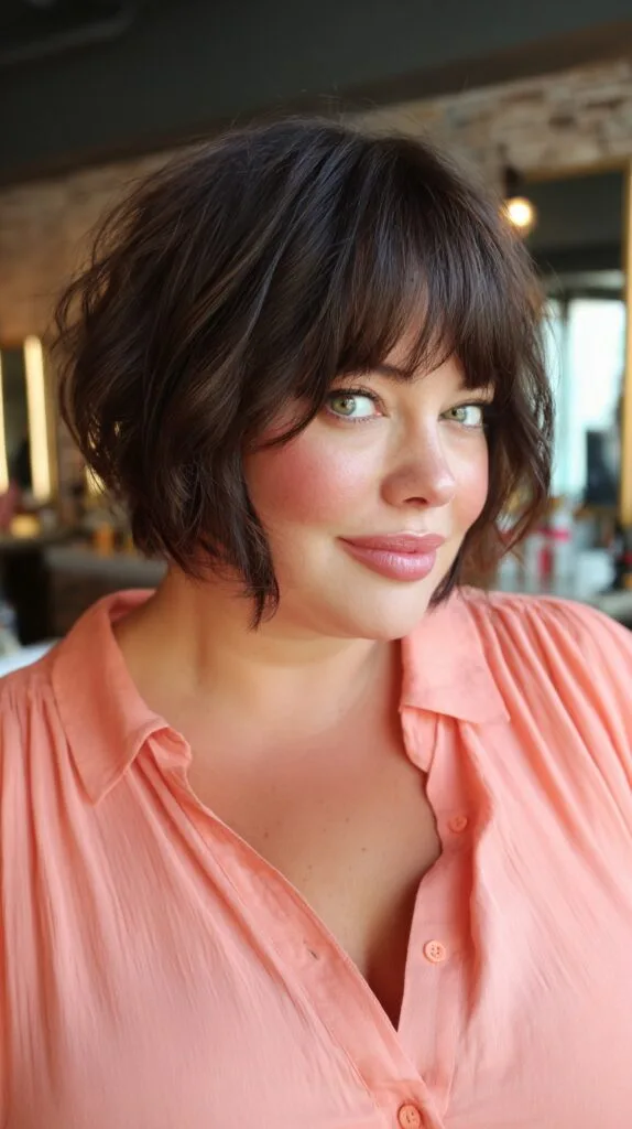 Chic Textured Bob with Soft Bangs