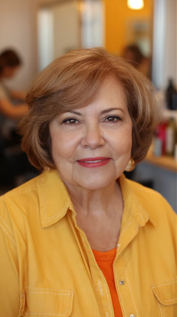 Chic Textured Bob with Soft Layers for Plus Size Over 70