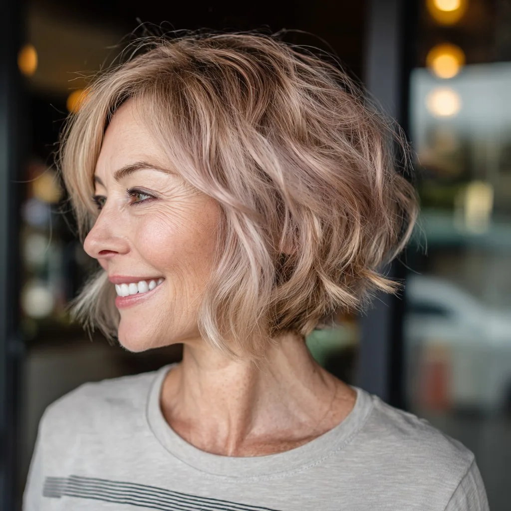 Chic Textured Bob with Soft Waves