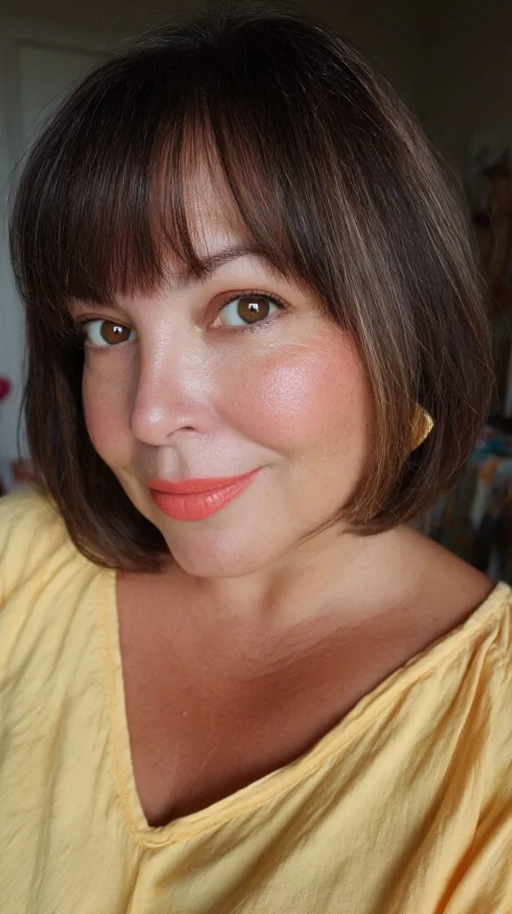 Chic Textured Bob with Subtle Bangs