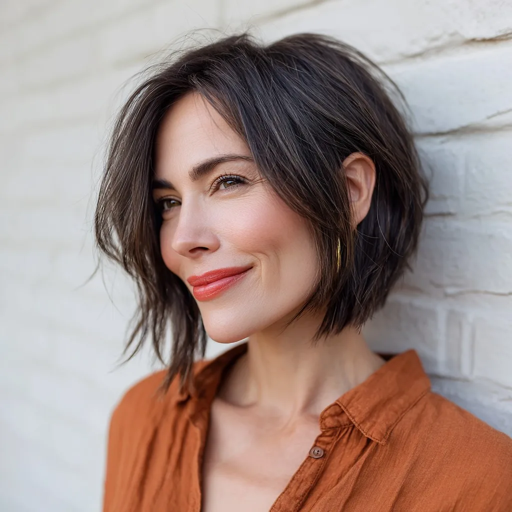Chic Textured Bob with Subtle Layers