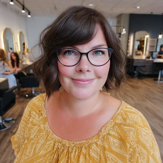 Chic Textured Bottleneck Bangs with Soft Curls