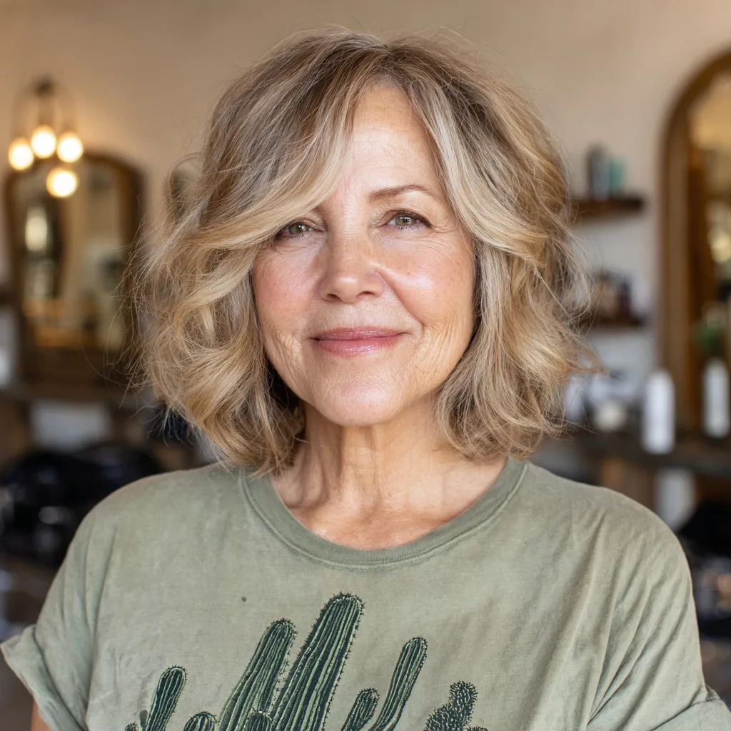 Chic Textured Bronde Bob with Soft Volume