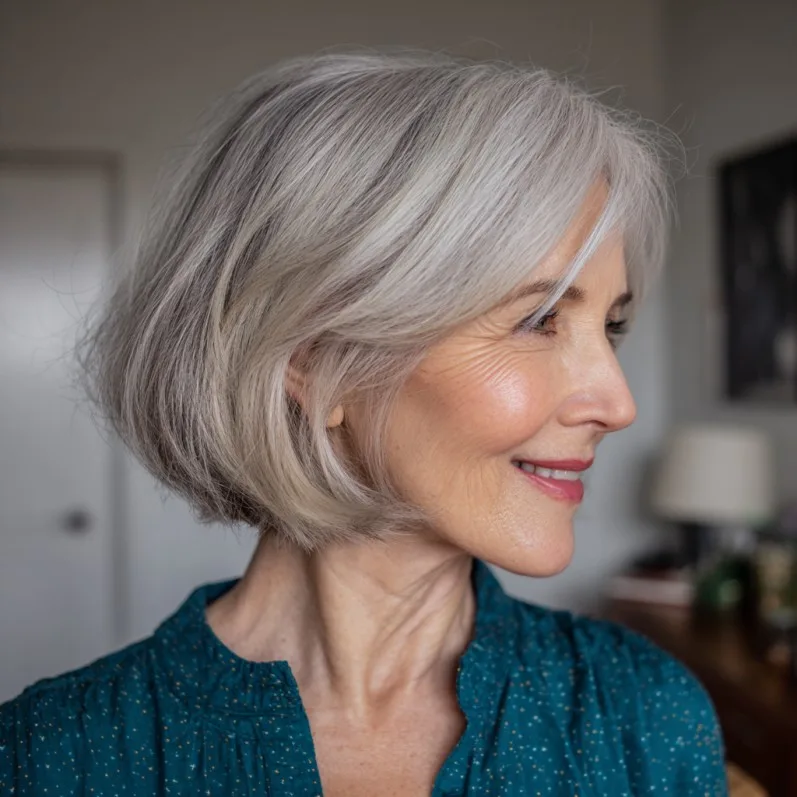 Chic Textured Floating Bob with Subtle Layers