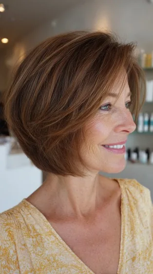 Chic Textured Floating Bob with Subtle Layers
