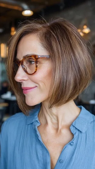 Chic Textured Floating Bob with Subtle Warm Balayage